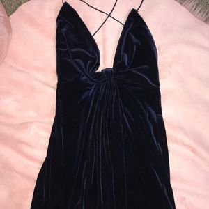 Mini Velvet Blue Dress